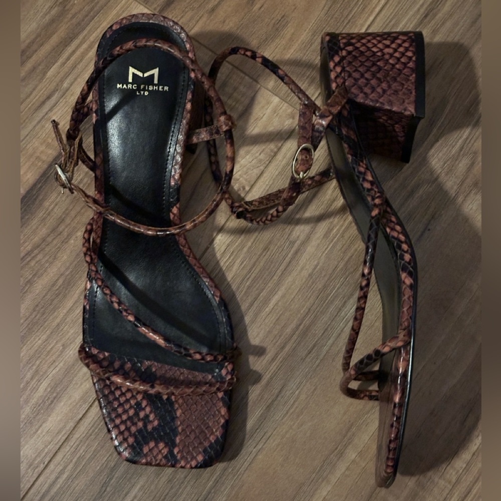 Marc Fisher Snakeskin Pattern Sandals - Picture 3 of 7